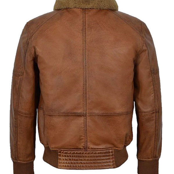 Men’s Aviator Pilot Brown Bomber Real Leather Jacket
