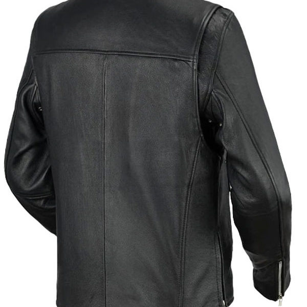 Men’s Casual Lambskin Black Motor Biker Leather Jacket
