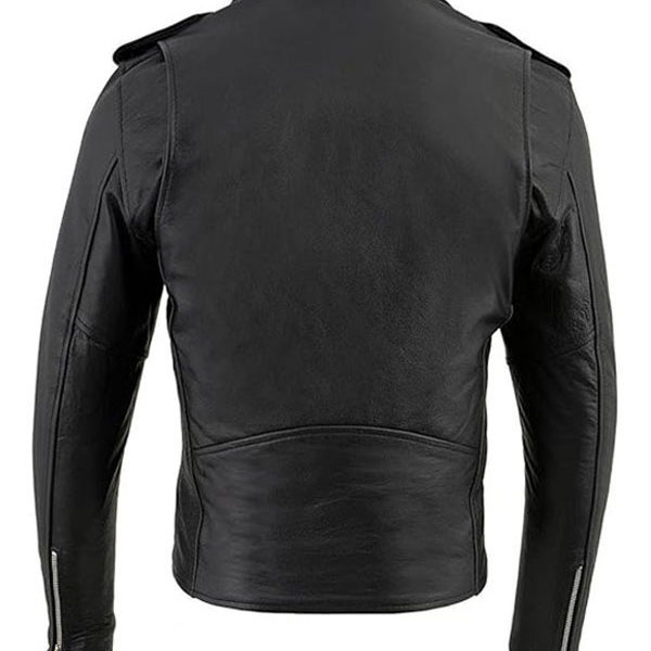 Men’s Classic Brando Black Biker Real Leather Jacket