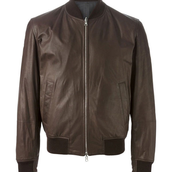 Men’s Classic Dark Brown Bomber Real Leather Jacket