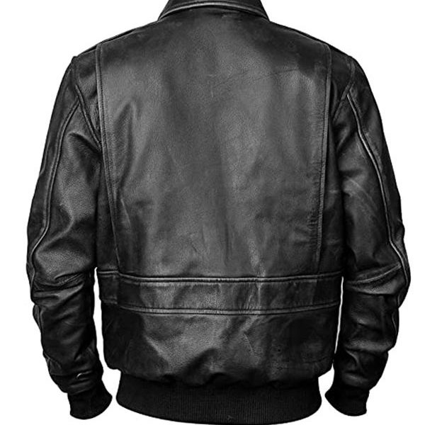 Mens Flight Pilot A2 Aviator Black Real Leather Jacket