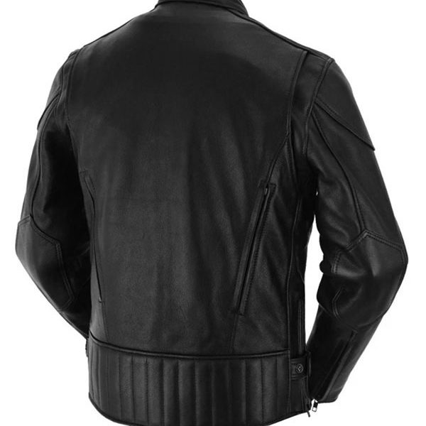 Men’s Padded Cowhide Black Motor Biker Leather Jacket