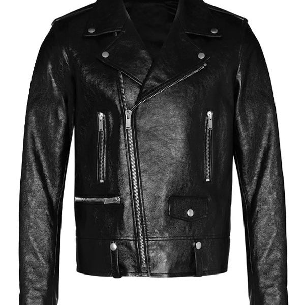 Mens Saint Laurent Classic Black Biker Leather Jacket