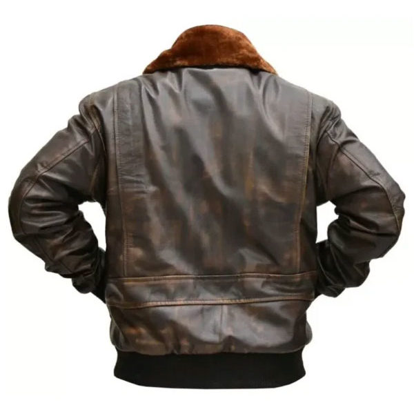 A2 Aviator American Air Force Brown Leather Bomber Jacket