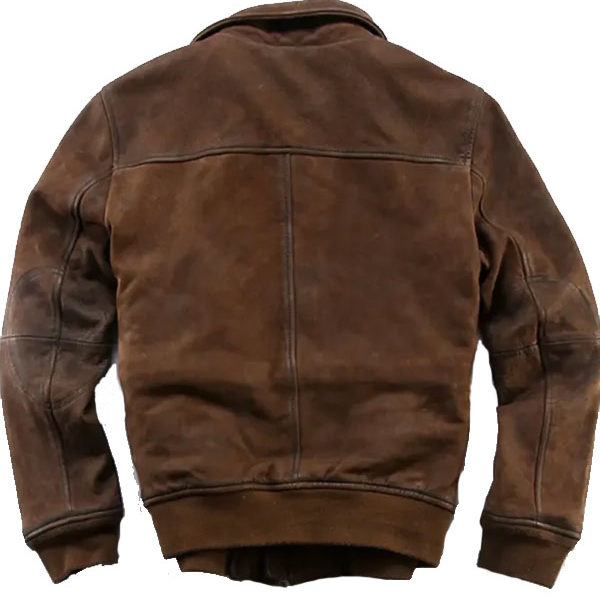 A2 Flight Men’s Full-grain Brown Suede Leather Jacket