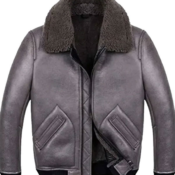 B2 Aviator Robinson Shearling Grey Leather Jacket