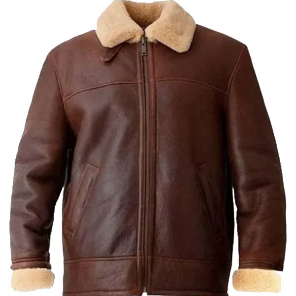 Buy Clark Aviator Brown Shearling Genuine Leather Jacket