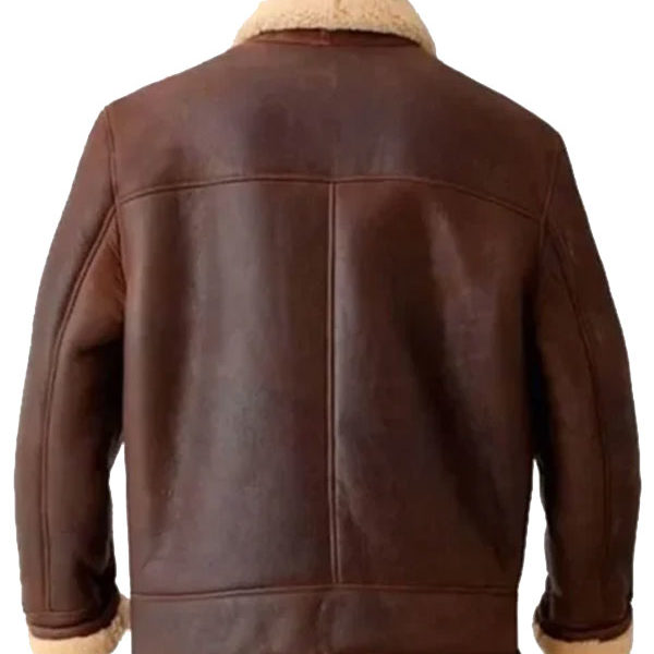 Buy Clark Aviator Brown Shearling Genuine Leather Jacket
