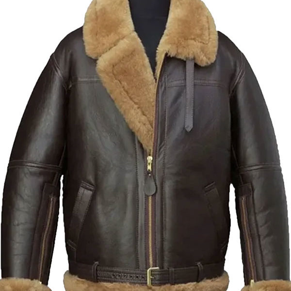 Elvin B-3 Aviator Brown Shearling Genuine Leather Jacket