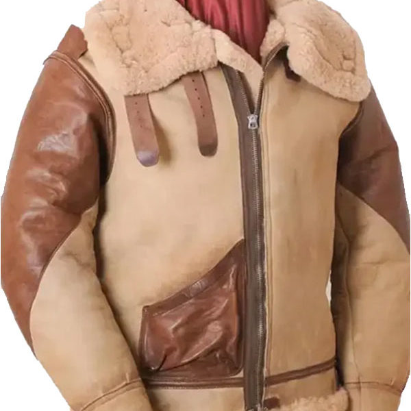 Flying SF Watson Tan Light Brown Shearling Leather Jacket