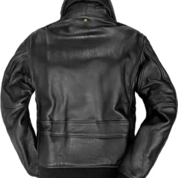 Fur G-1 Flight Mark US Black Shearling Leather Jacket