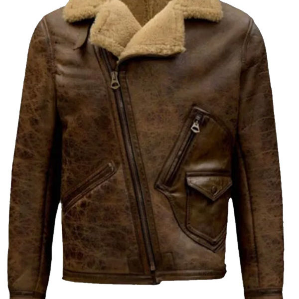 Justice League Aquaman Brown Fur Genuine Leather Jacket