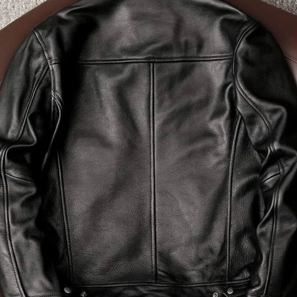 Man's Black Motorbike Real Leather Jacket