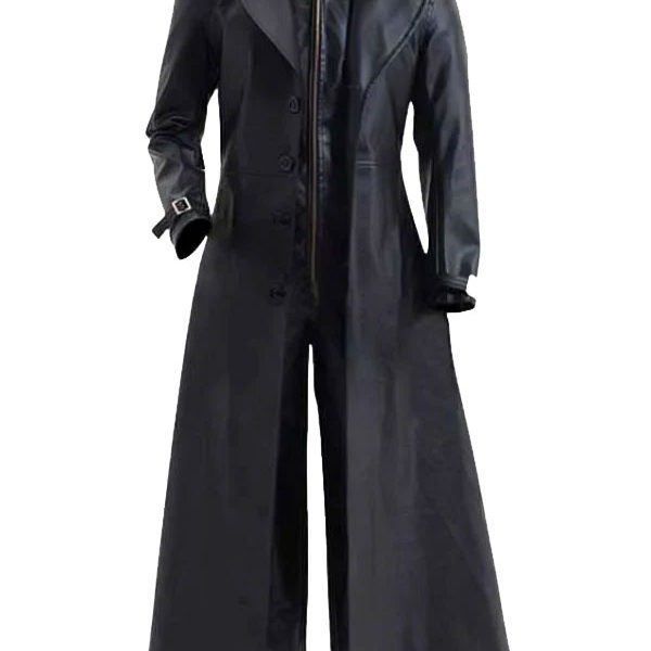 Men's Albert Evil 5 Black Real Leather Trench Coat