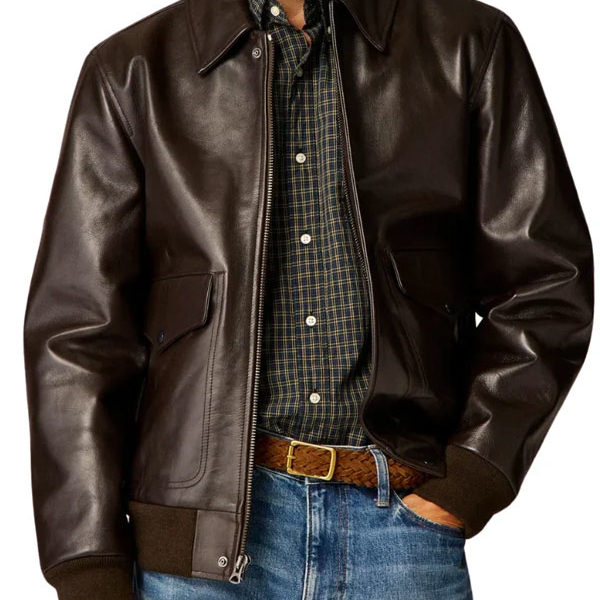 Men's Aviator A2 Vintage Brown Real Leather Bomber Jacket