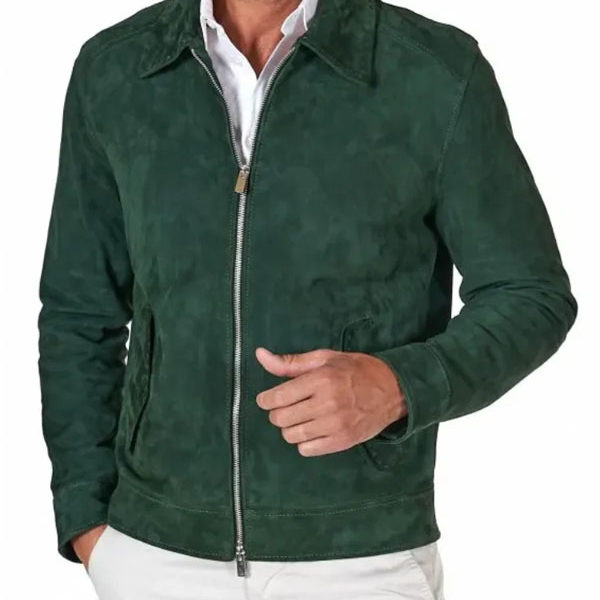 Men's Aviator A2 Vintage Green Premium Suede Leather Jacket