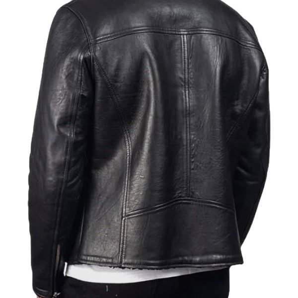 Men's Aviator Black Biker Real Leather Jacket