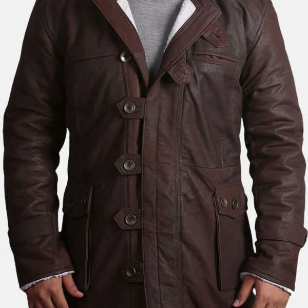 Men's Bane Shearling Brown Premium Leather Coat