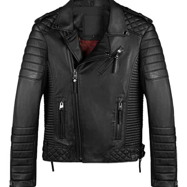 Men's Black Biker Real Leather Vintage Jacket