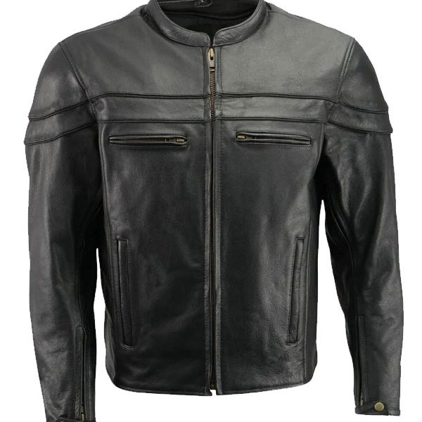 Men's Black Motorcycle Premium Leather Jacket