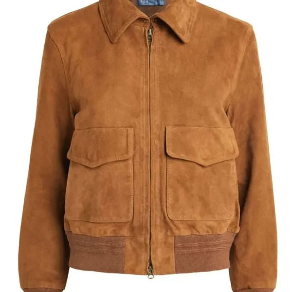 Men's Camel Brown Lauren Premium Suede Leather Jacket