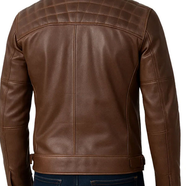 Men’s Chocolate Brown Biker Real Lambskin Leather Jacket