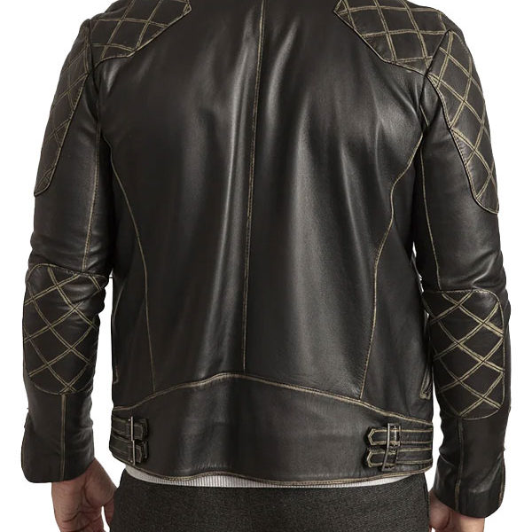 Men's David Vintage Black Biker Real Leather Jacket