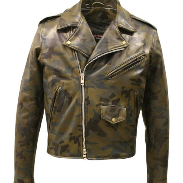 Men's Modern Camouflage Multi-Color Leather Jacket
