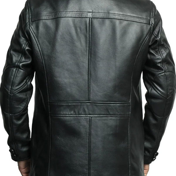 Men's Murphy Real Lambskin Black Leather Car Coat