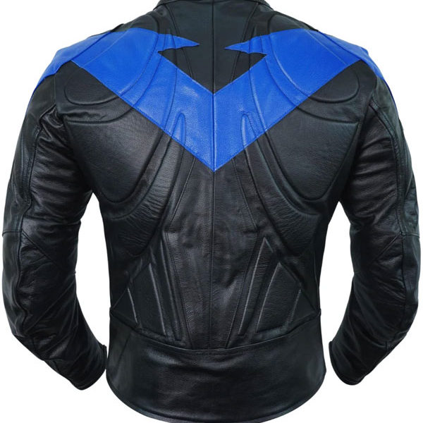 Mens Night Protective Black Motorcycle Real Leather Jacket
