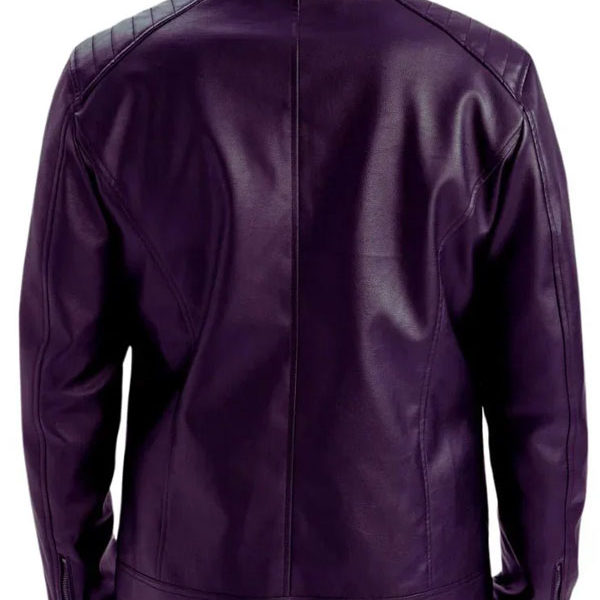 Men's Purple Biker Premium Leather Jacket