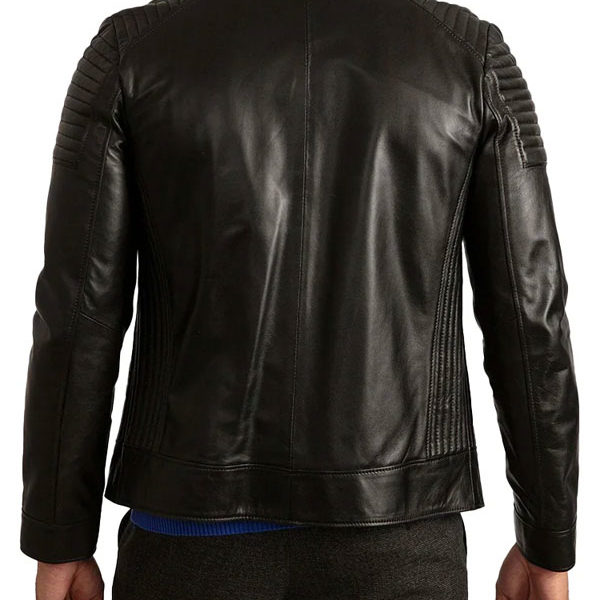 Mens Signature Cafe Racer Black Motorcycle Leather Jacket