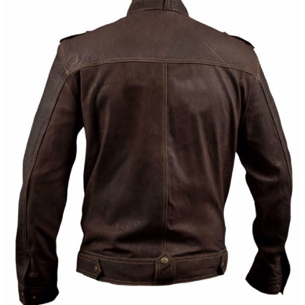 Men's Slim Fit Brown Motorcycle Real Leather Jacket