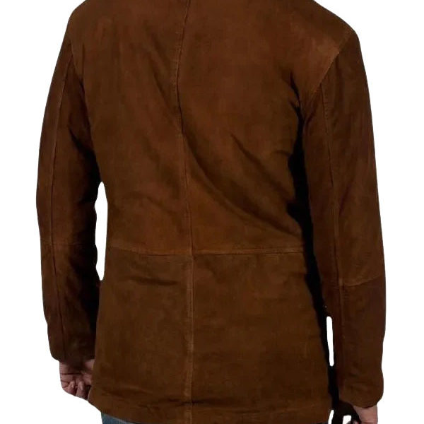 Men's Taylor Brown Suede Leather Trench Coat