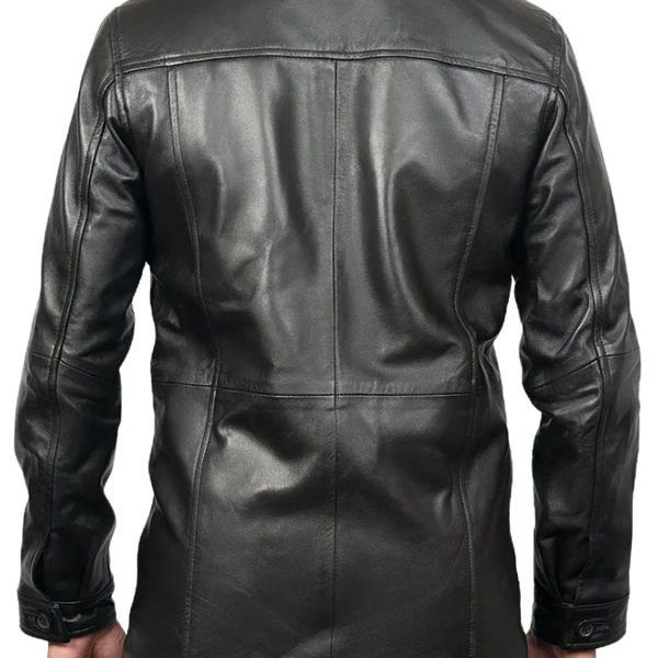 Men's Victor Black Real Lambskin Leather Car Coat