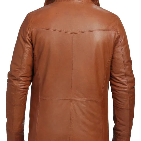 Men's Whiskey Brown Genuine Lamb Leather Coat