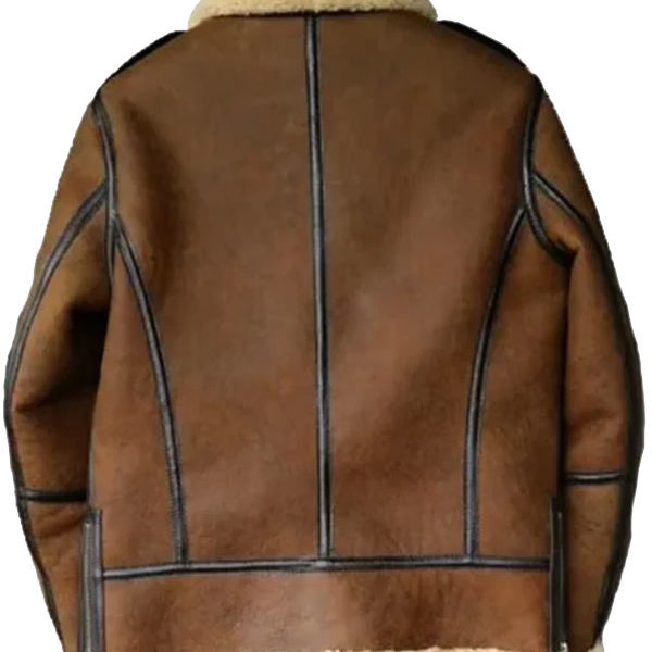 SF Aviator Johnson Brown Soft Shearling Leather Jacket