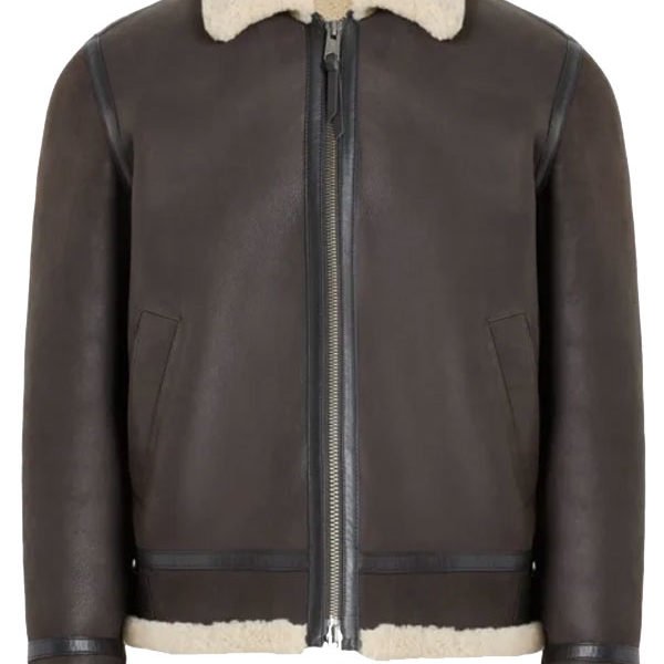 Wilson Aviator Brown Shearling Sheepskin Leather Jacket