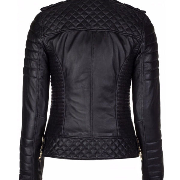 Women’s Black Motorcycle Real Leather Jacket