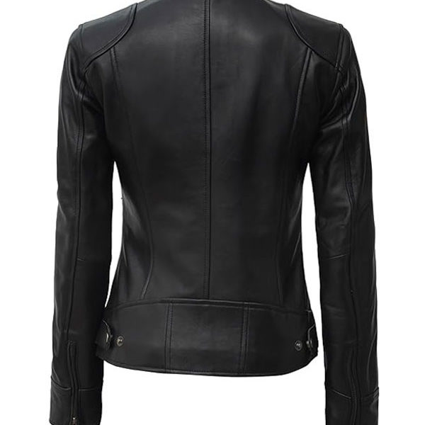 Women’s Black Real Leather Dodge Petite Jacket
