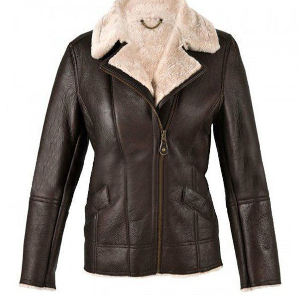 Women’s Brown Real Leather Sheepskin Shearling Jacket
