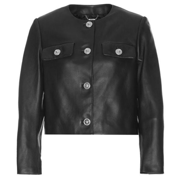 Women’s Cropped Short Body Black Biker Leather Jacket