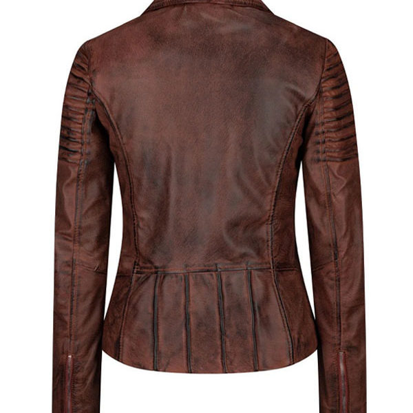 Women’s Designer Brown Real Leather Fashion Jacket