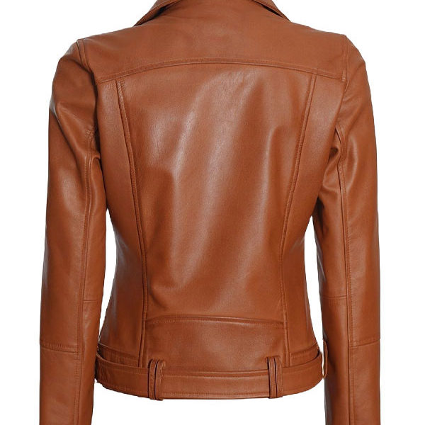 Women’s Elisa Asymmetrical Brown Real Leather Jacket