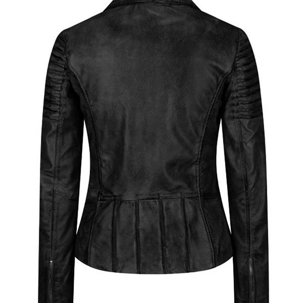 Women’s Fashion Designer Black Real Leather Jacket