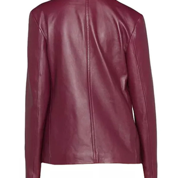 Women’s Shirt Style Maroon Real Leather Jacket